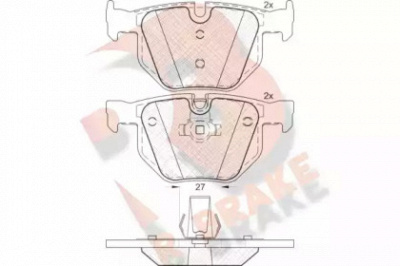 R BRAKE rb1684 -  Комплект тормозных колодок, дисковый тормоз